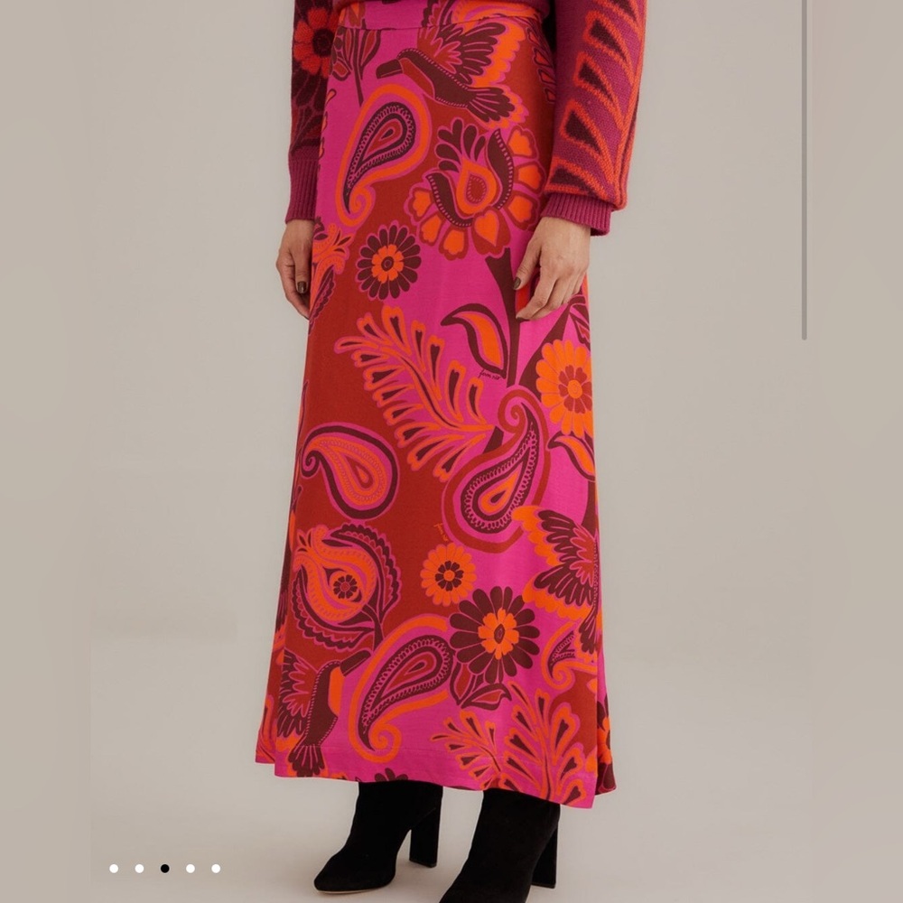 FARM Rio Pink and Orange Maxi Skirt - Picture 1 of 4